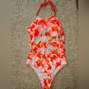 Tie Dye Halter Neck Tankini Bathing Suit Shein 0XL